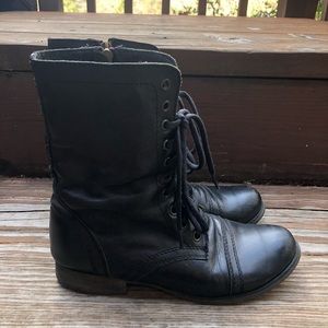 Steve Madden troopa combat leather boots black 7.5